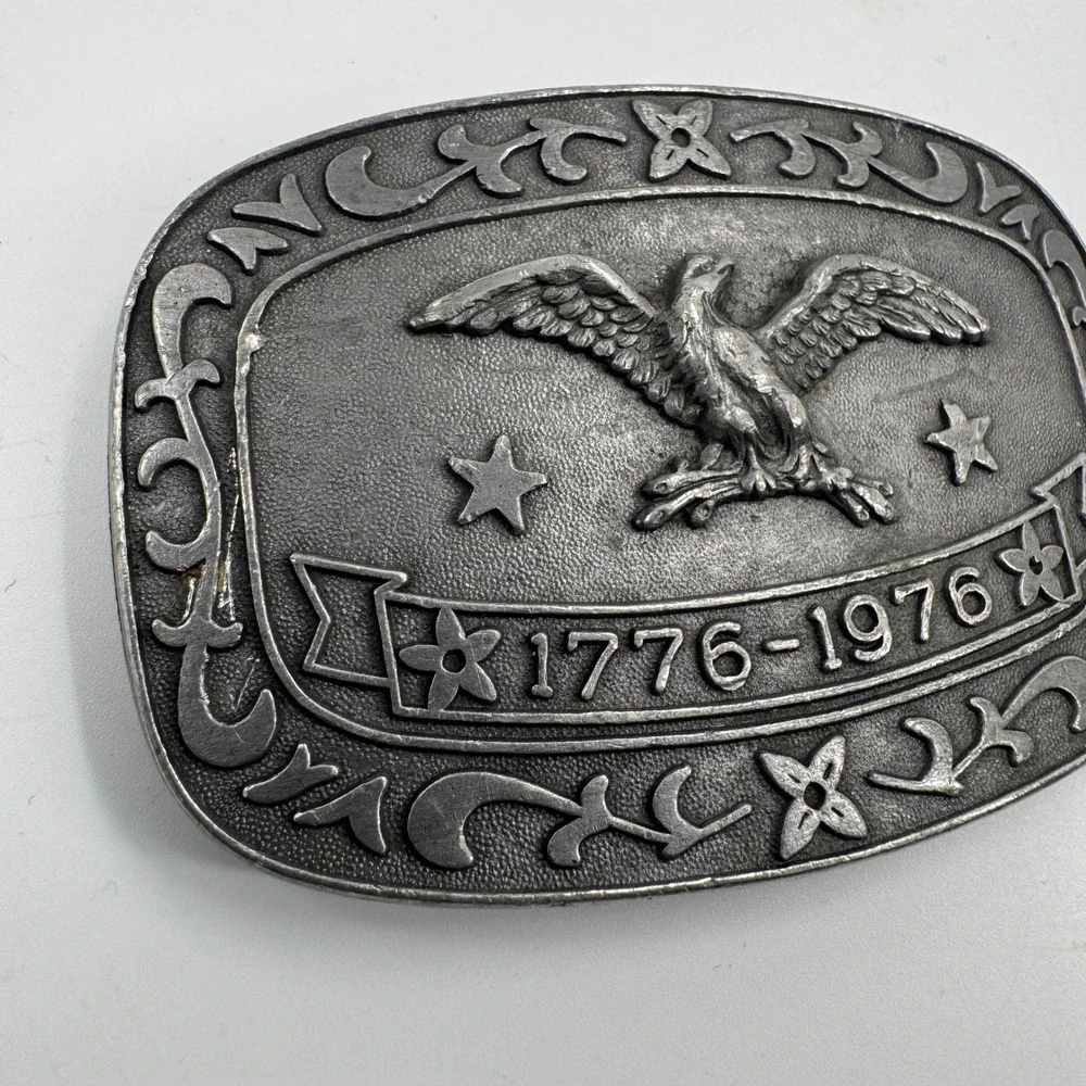 Celebrity Belt Buckle Unisex OS Silver Bicentennial‎ 1776-1976 Eagle Americana